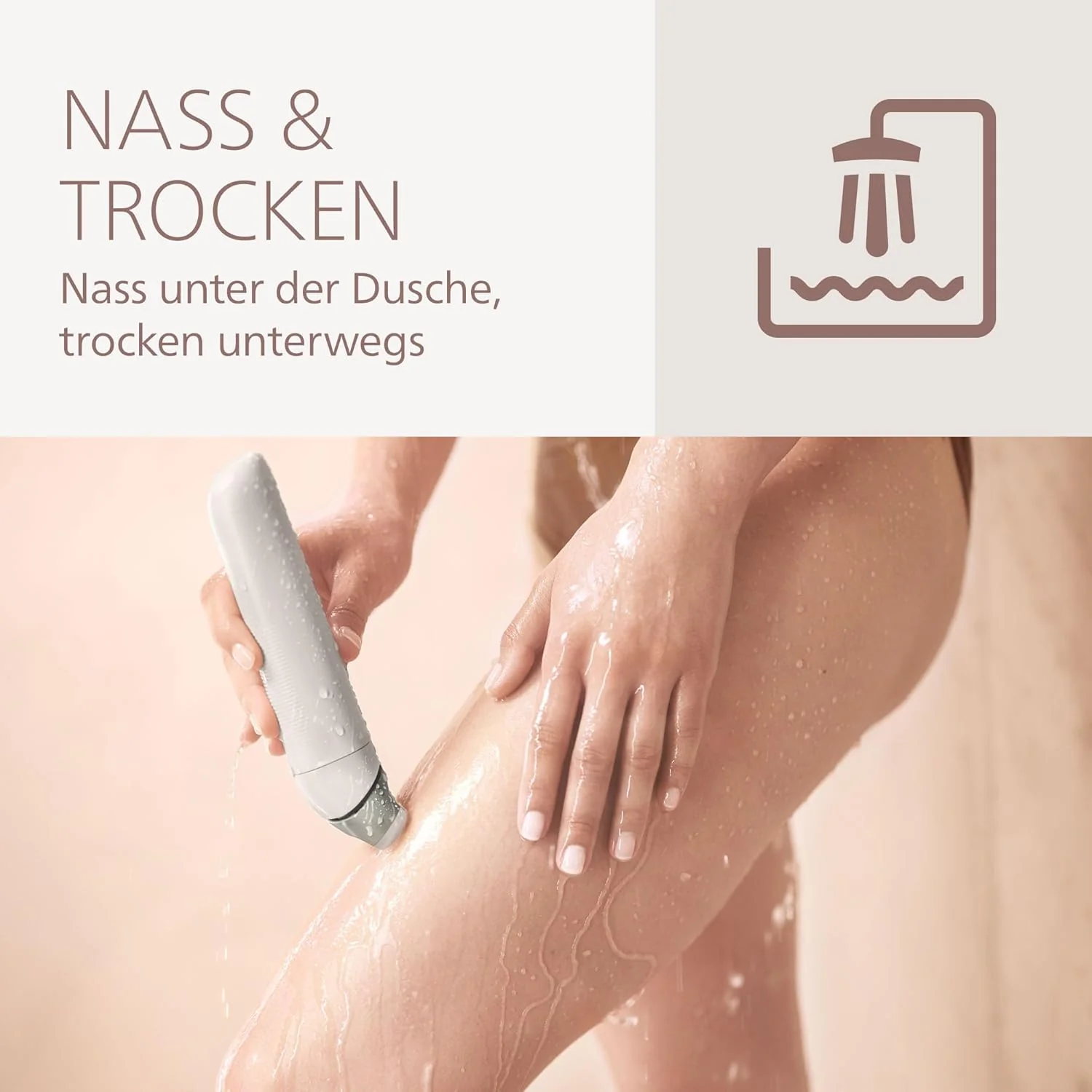Philips Lady Shaver Series 8000 - kabelloser elektrischer Rasierer, nass und trocken, 3 Klingen, fle - Image 6