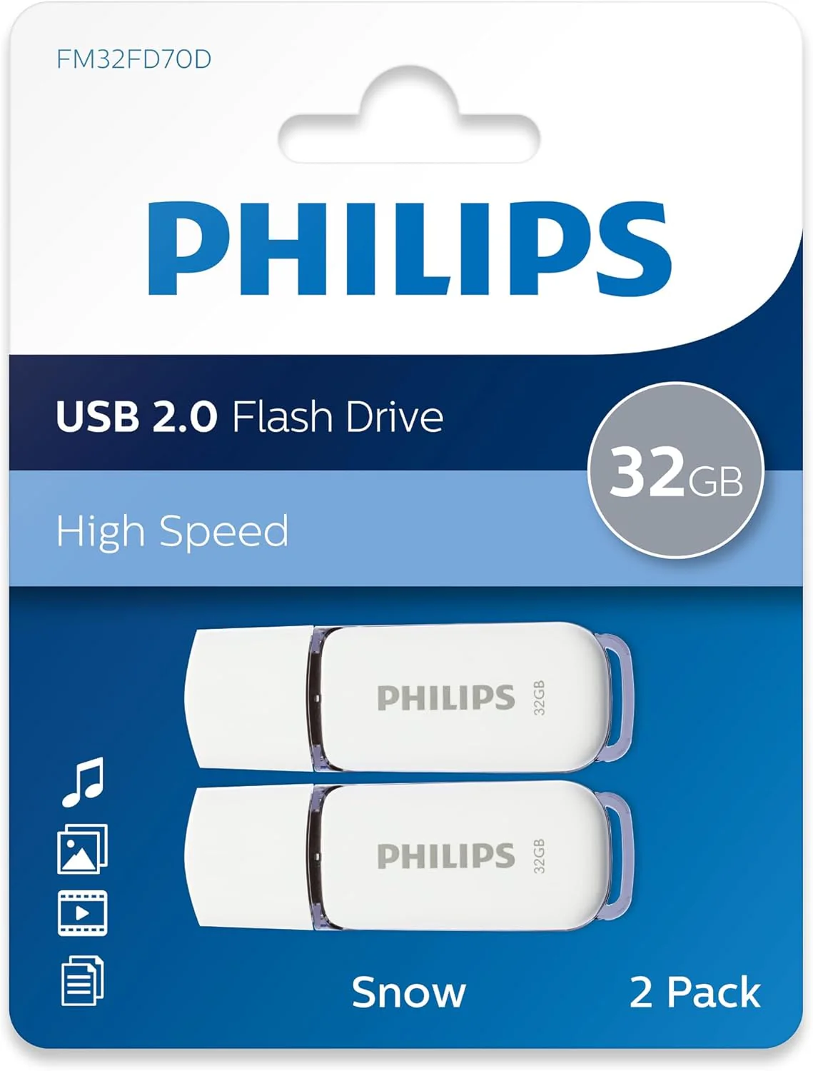 Philips Snow Edition 2.0 USB-Flash-Laufwerk USB-Stick 2X 32GB für PC, Laptop, Computer Data Storage, - Image 2