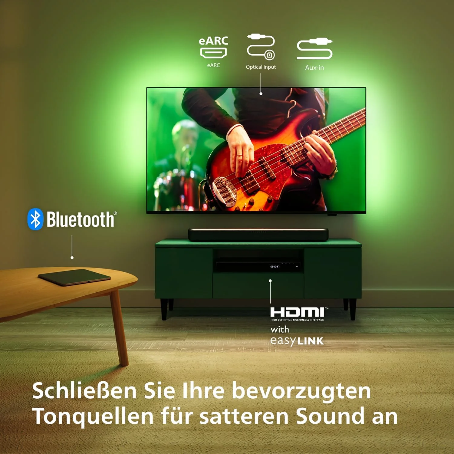 Philips TAB5109 Soundbar 2.0-2 Kanal 120W, DTS Virtual X, Bluetooth 5.4, HDMI ARC, optische Verbindu - Image 7
