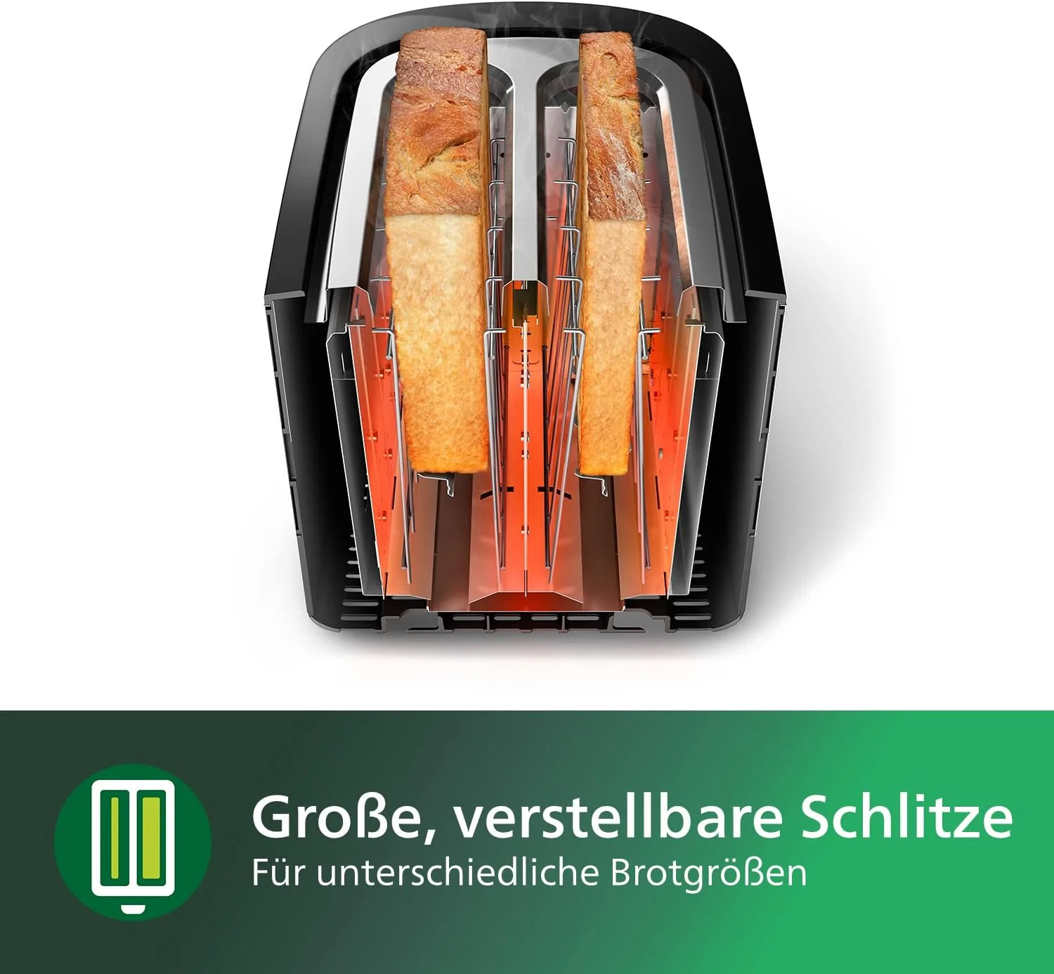 Philips Toaster – 2 Toastschlitze, 8 Stufen, Brötchenaufsatz, Auftaufunktion, Liftfunktion, Abschalt - Image 6