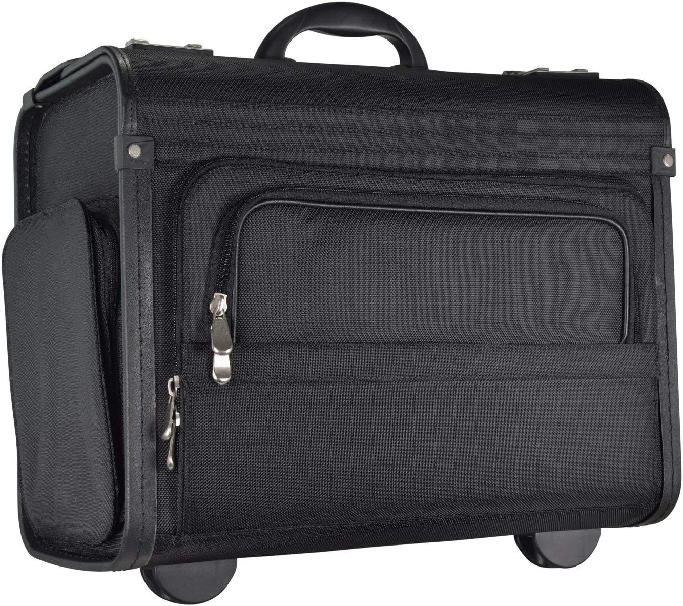 Pilotenkoffer Aktenkoffer Laptop Trolley Koffer Polyester Schwarz 48 cm Bowatex - Image 6