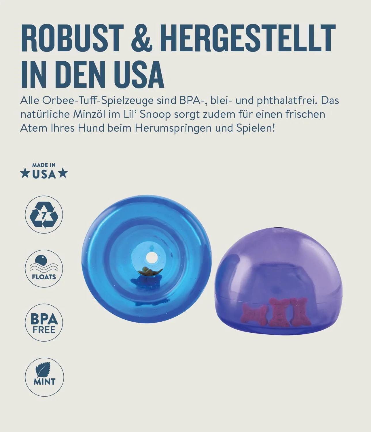 Planet Dog Orbee-Tuff Lil' Snoop - Interaktives Spielzeug für Hunde - Snackball - Lila - Klein - Image 5