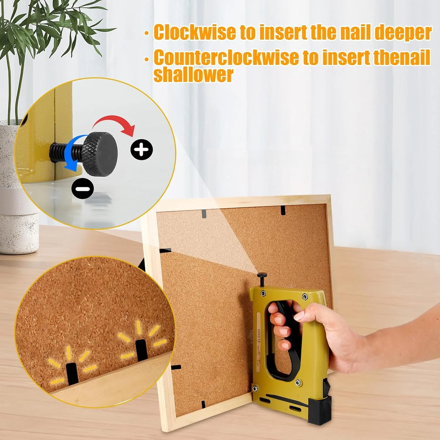 Point Driver Framing 20x12,5x3cm Handtacker mit Klammern Set Bilderrahmen Tacker mit 2000 Klammern P - Image 2
