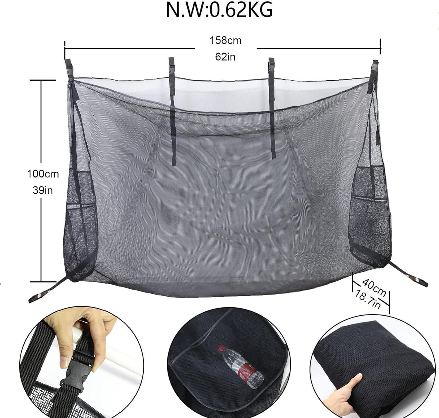 Pool Aufbewahrungsnetz - Hängende Tasche für Schwimmbad Spielzeug, Netztasche für Floaties, Aufblasb - Image 4