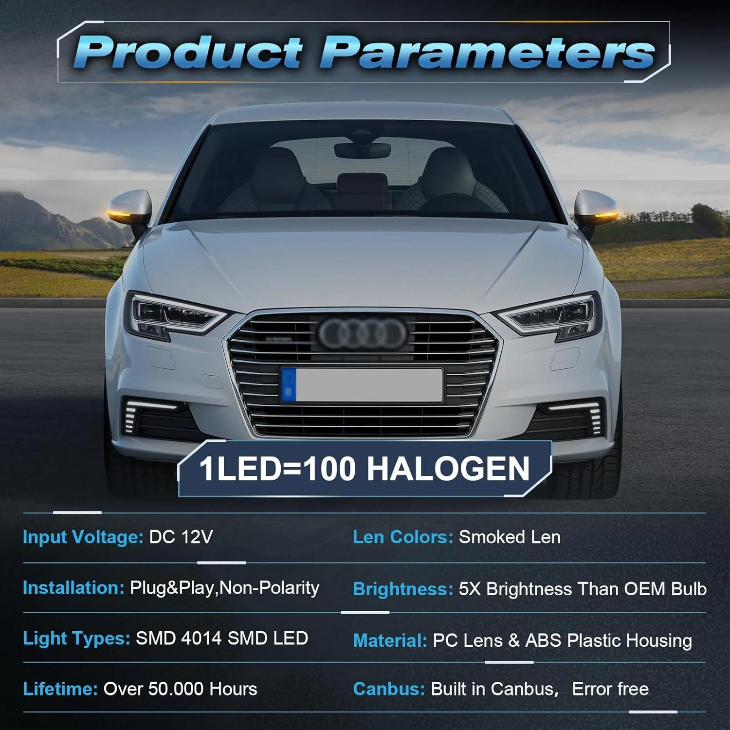 POPMOTORZ 2 Stück LED Spiegelblinker mit Canbus Fehlerfrei 4014 SMD für A-udi A3 8V S3 8V RS3 8V 201 - Image 4