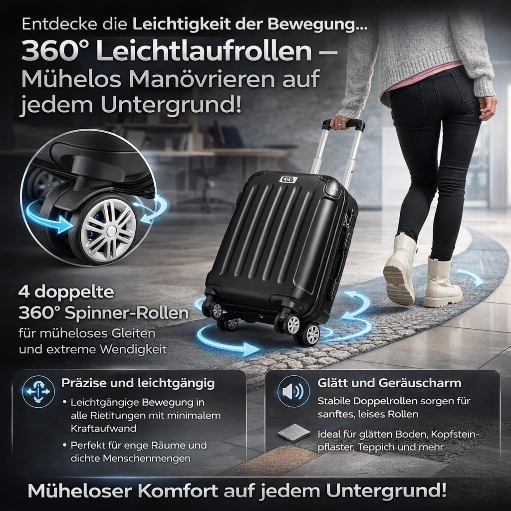 POSH Handgepäck Koffer 55x40x20 cm - Leicht Kabinentrolley für Ryanair - Kleiner ABS Reisekoffer 36L - Image 4