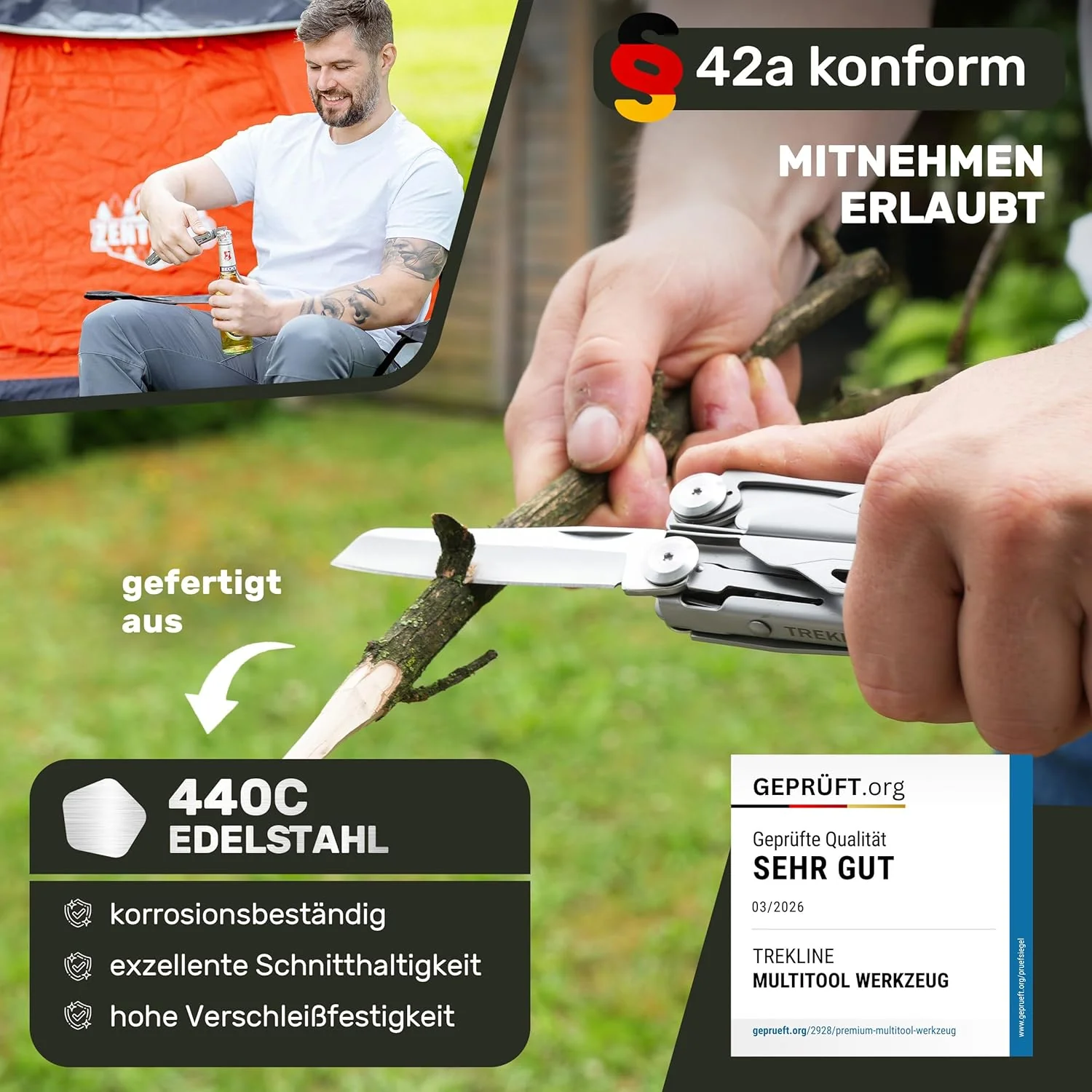 Premium Multitool Werkzeug [rostfreier Edelstahl] Survival Multifunktionsmesser perfektes Camping Zu - Image 2