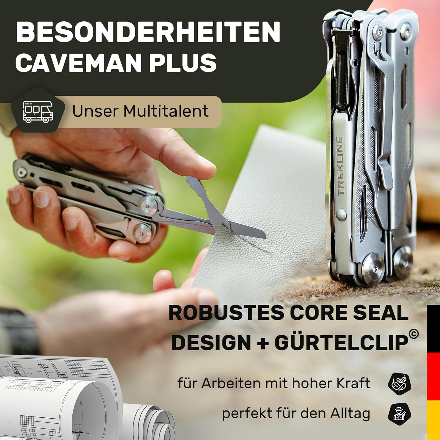 Premium Multitool Werkzeug [rostfreier Edelstahl] Survival Multifunktionsmesser perfektes Camping Zu - Image 3