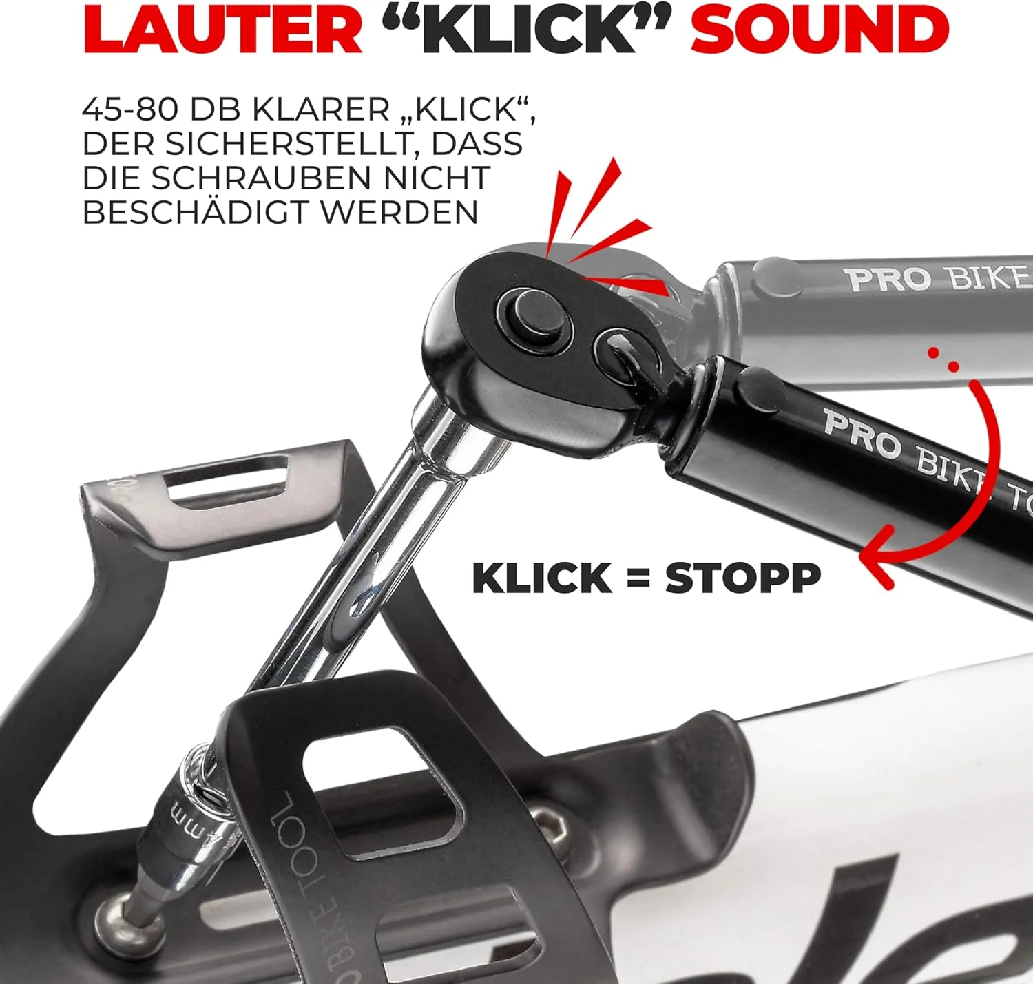 PRO BIKE TOOL Drehmomentschlüssel-Set, Mikroverstellung auf 0,5 Nm, 3/8-Zoll-Antrieb, präzise, leich - Image 4