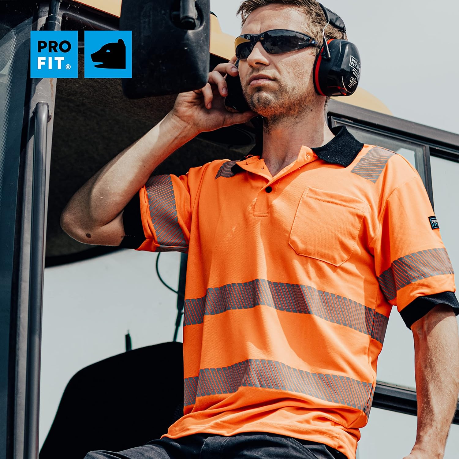 PRO FIT Warnschutz Poloshirt - EN ISO 20471 - UV-Schutz 40+ - Atmungsaktiv - Nachhaltiger Lyocellmix - Image 2