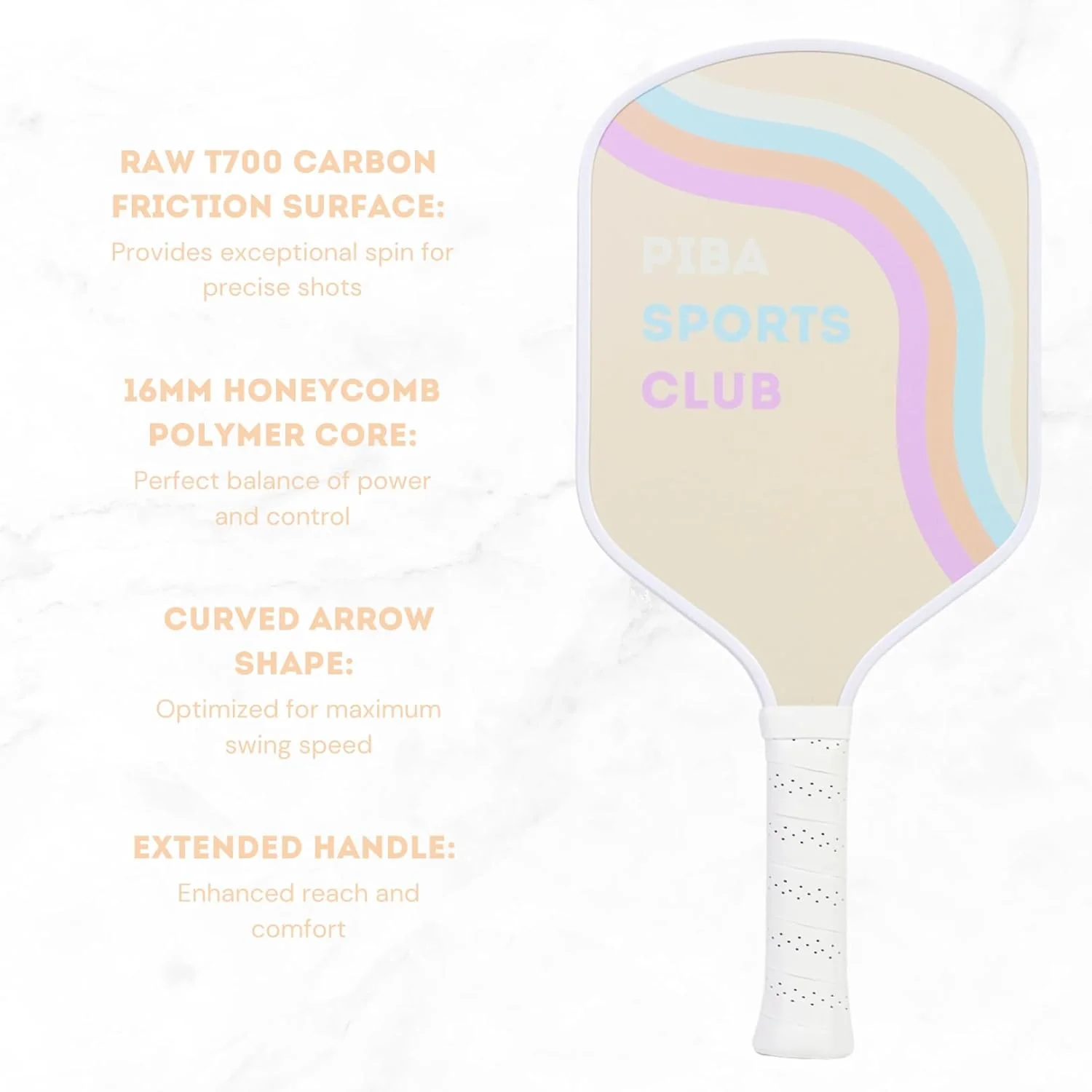 PRO Pickleball Schläger – T700 Carbon, 16mm Honeycomb, Angeraute Oberfläche für Top Spin, Verlängert - Image 5
