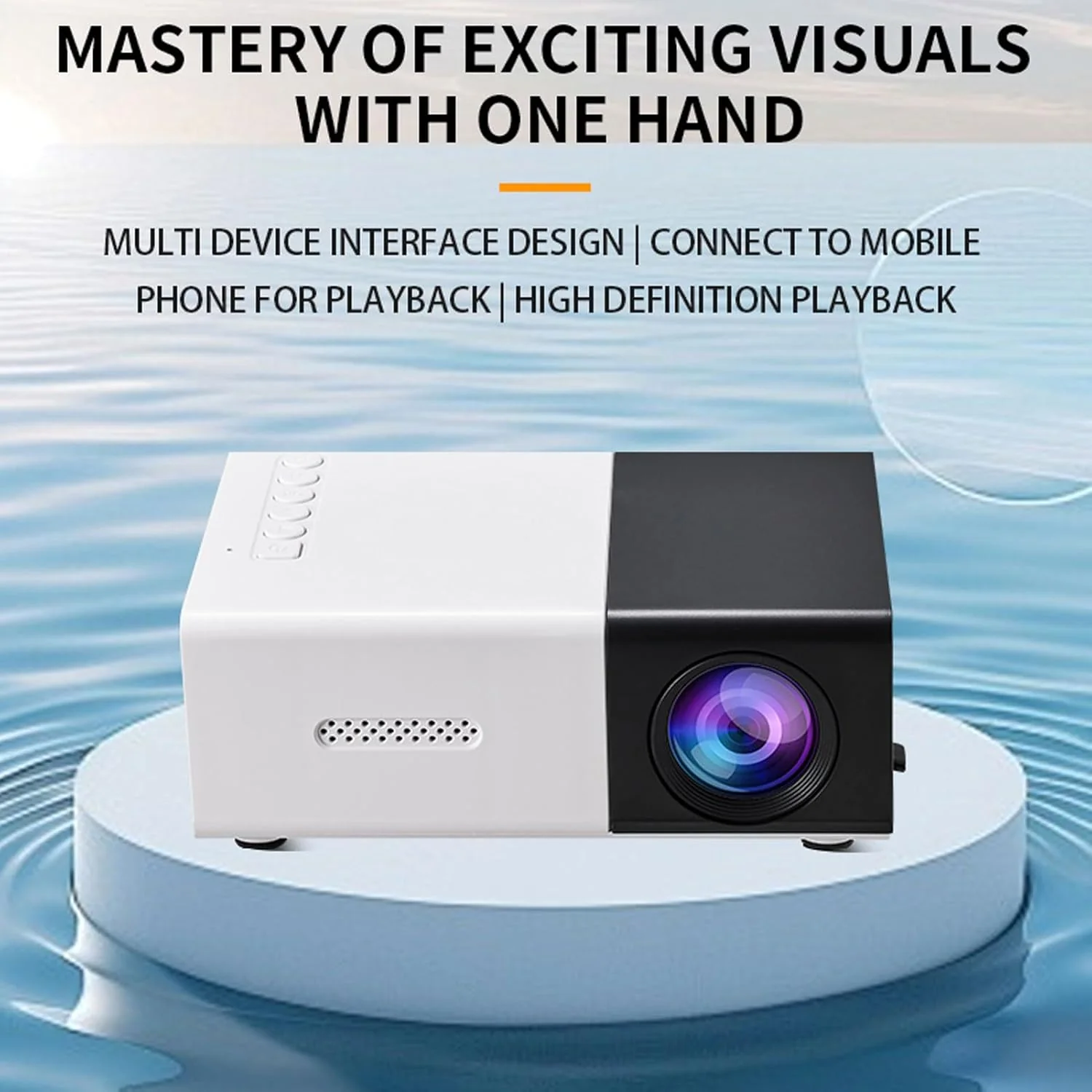 Projector, 1080p HD Tragbarer Filmprojektor, Smart Home Projector mit HDMI, USB, 3.5 Sound -Schnitts - Image 5