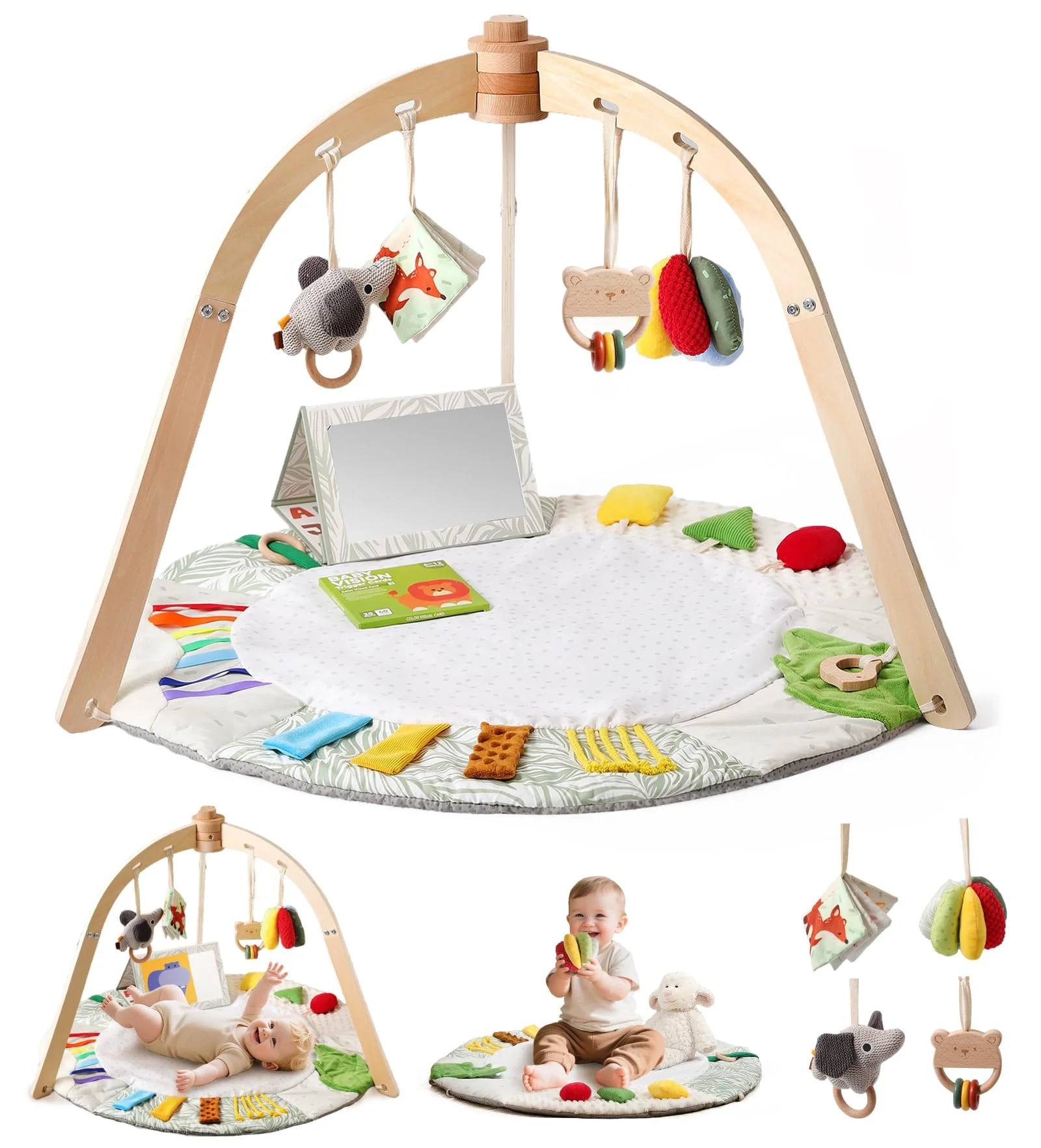 Promise Babe Spielbogen Baby Holz Baby Spielmatte Spielbogen Holz Gym 6 Interaktive Sensorik Spielze