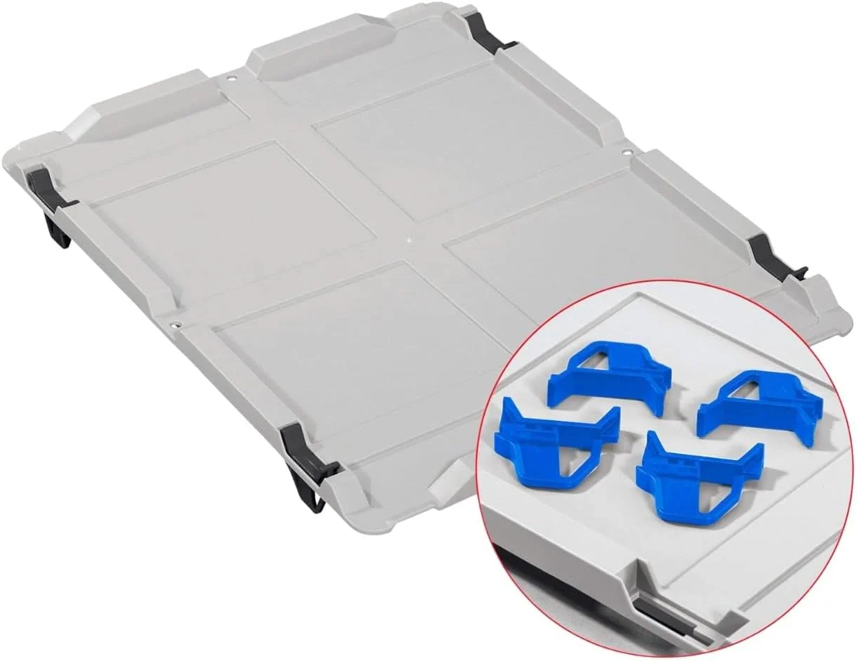 PROREGAL SparSet 10x Eurobox NextGen Grip mit Auflagedeckel & 4 blauen Schiebeschnappverschlüssen, H - Image 3