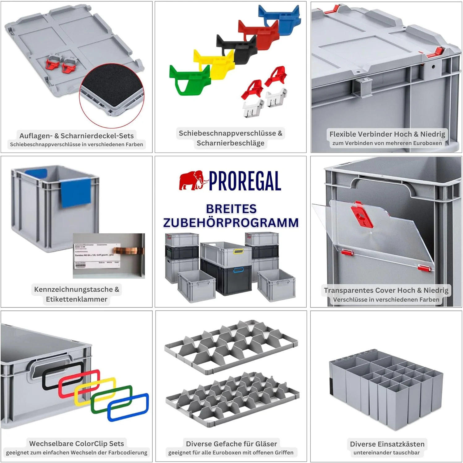 PROREGAL SparSet 4x Eurobox NextGen Seat Box Blau | HxBxT 36,5x30x40cm | 30 Liter | Griffe geschloss - Image 7