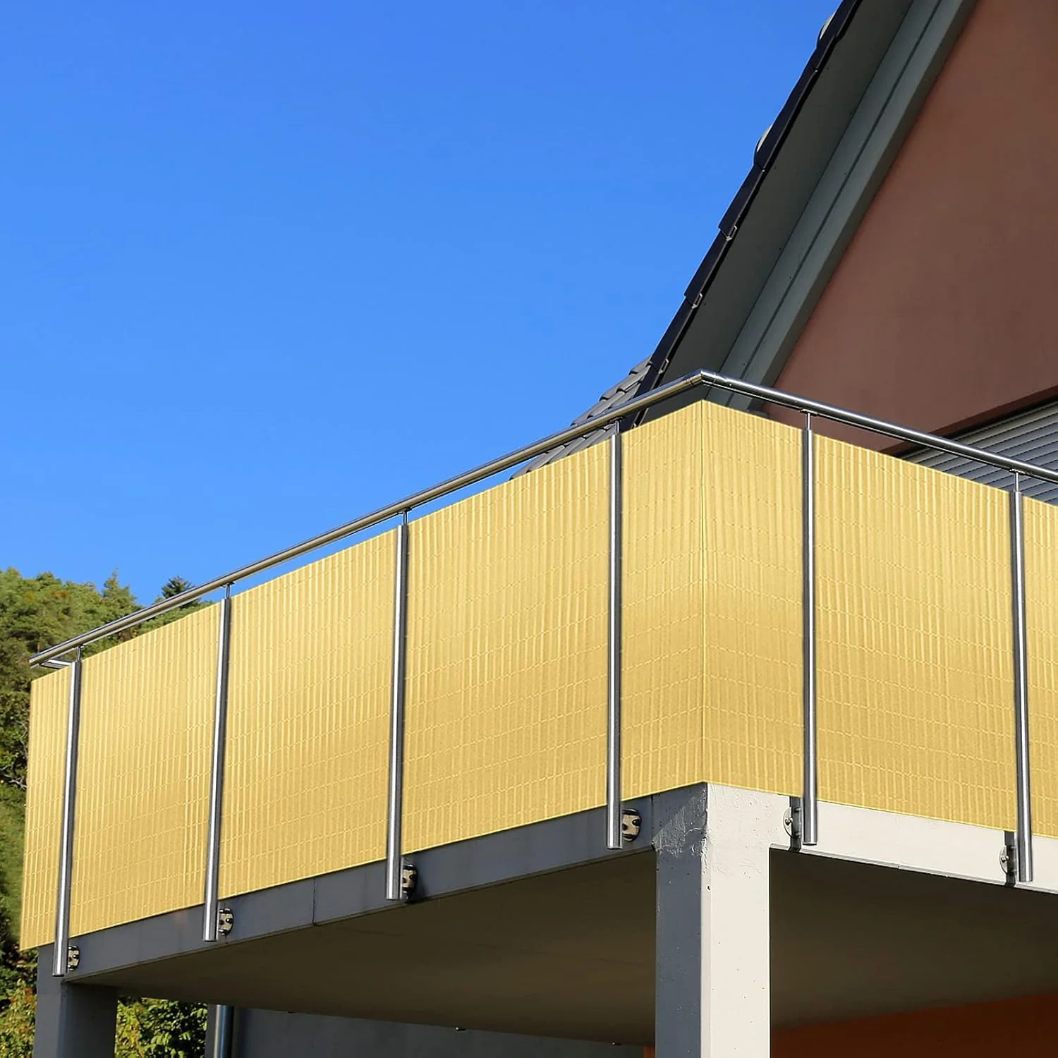 PVC Sichtschutzmatte Sichtschutzzaun 180x1000CM, Bambus, Outdoor Sichtschutz mit verstärkten Lamelle - Image 8