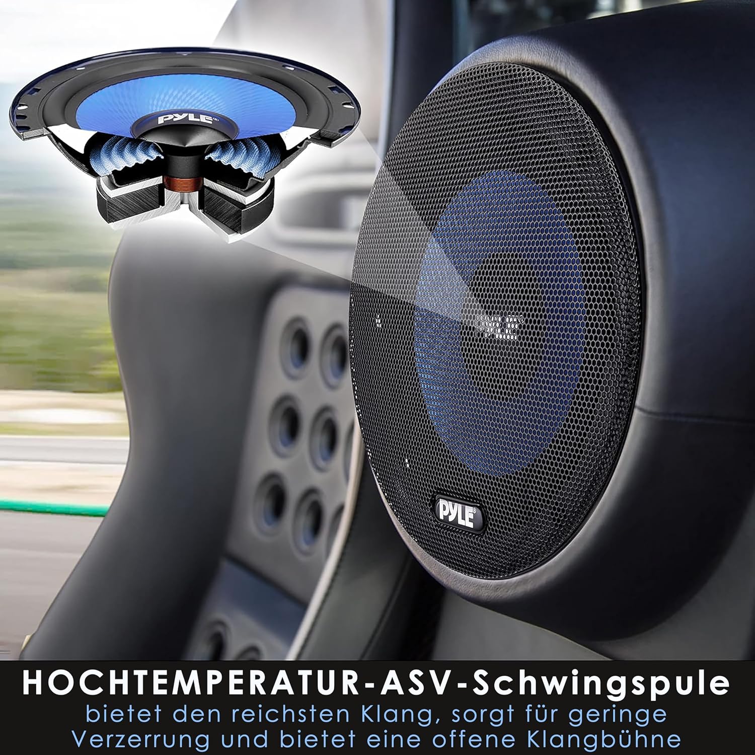 Pyle Auto Lautsprecher Set 15,2 cm x 20,3 cm, 3-Wege Lautsprecher Boxen, 360W, 91 dB, Einbaulautspre - Image 4