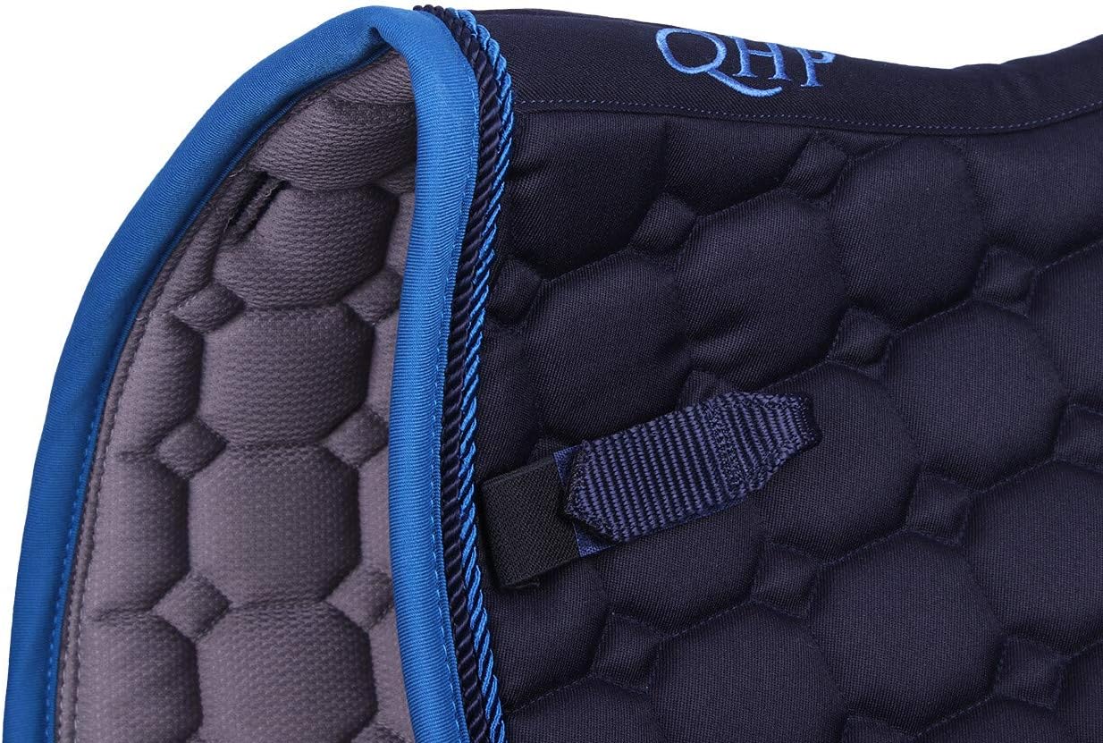 QHP Schabracke Florence extravagante Quadratsteppung 2 Zierkordeln (Warmlbut VS, Navy) Warmlbut VS N - Image 2