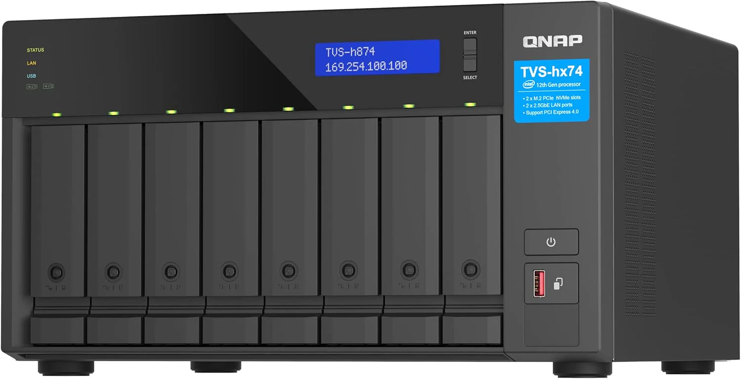 Qnap TVS-h874-i5-32G |Intel Core i5 Prozessor, 32 GB RAM, PCIe Gen 4, Schwarz, 8 Bay 8-bay 32GB RAM, - Image 5
