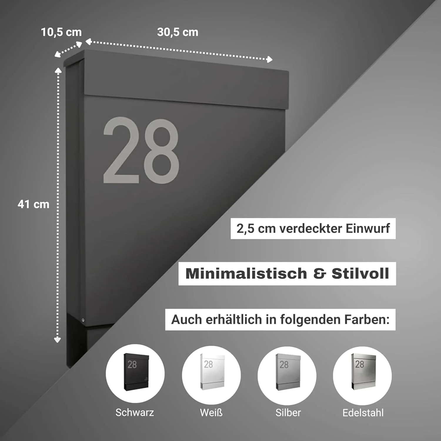 Radius Designer Briefkasten - personalisiert mit Lasergravur - 10 Jahre Funktions- und Korrosionsgar - Image 4