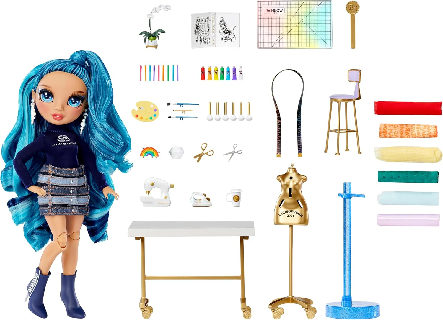 Rainbow High Dream & Design Fashion Studio Spielset - Modedesigner-Spielset mit Blauer Skyler Bradsh - Image 4
