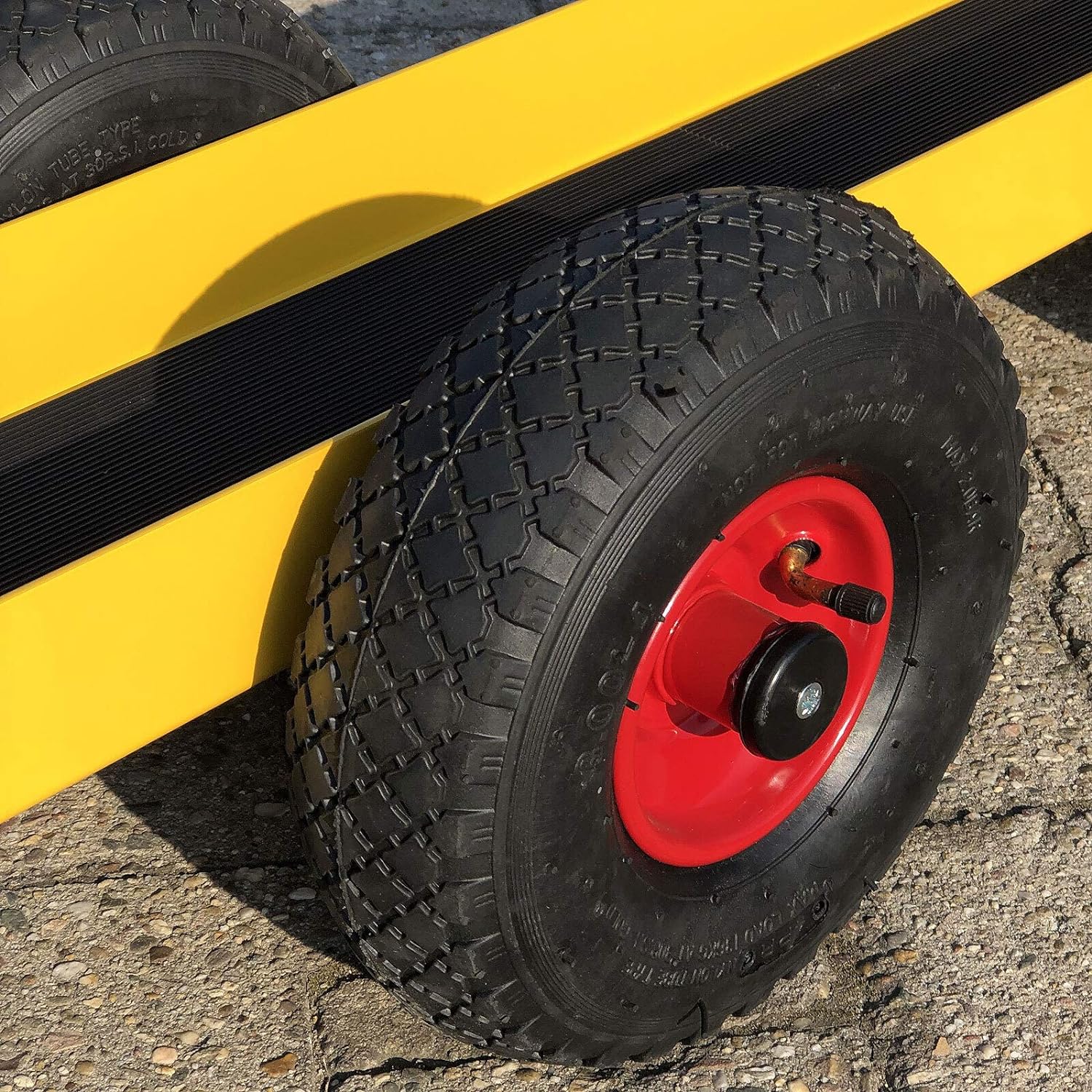 Ravendo Plattenwagen 4 Rad 300 Kg Länge 98,5 cm Schwerlast Lasten Karre Transportkarre Luftreifen Ma - Image 3