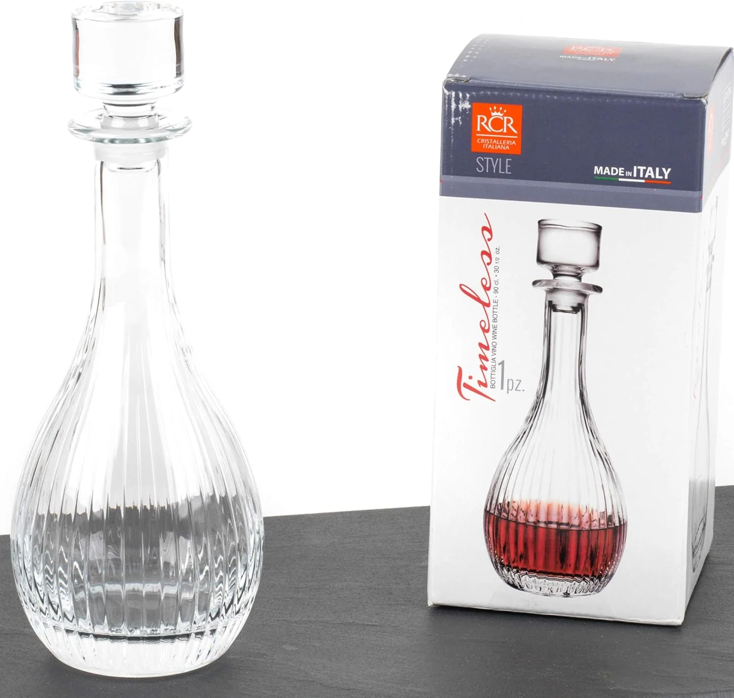RCR 51522020006 Runder Timeless Dekanter aus Kristall, 90 cl/900 ml - Image 2