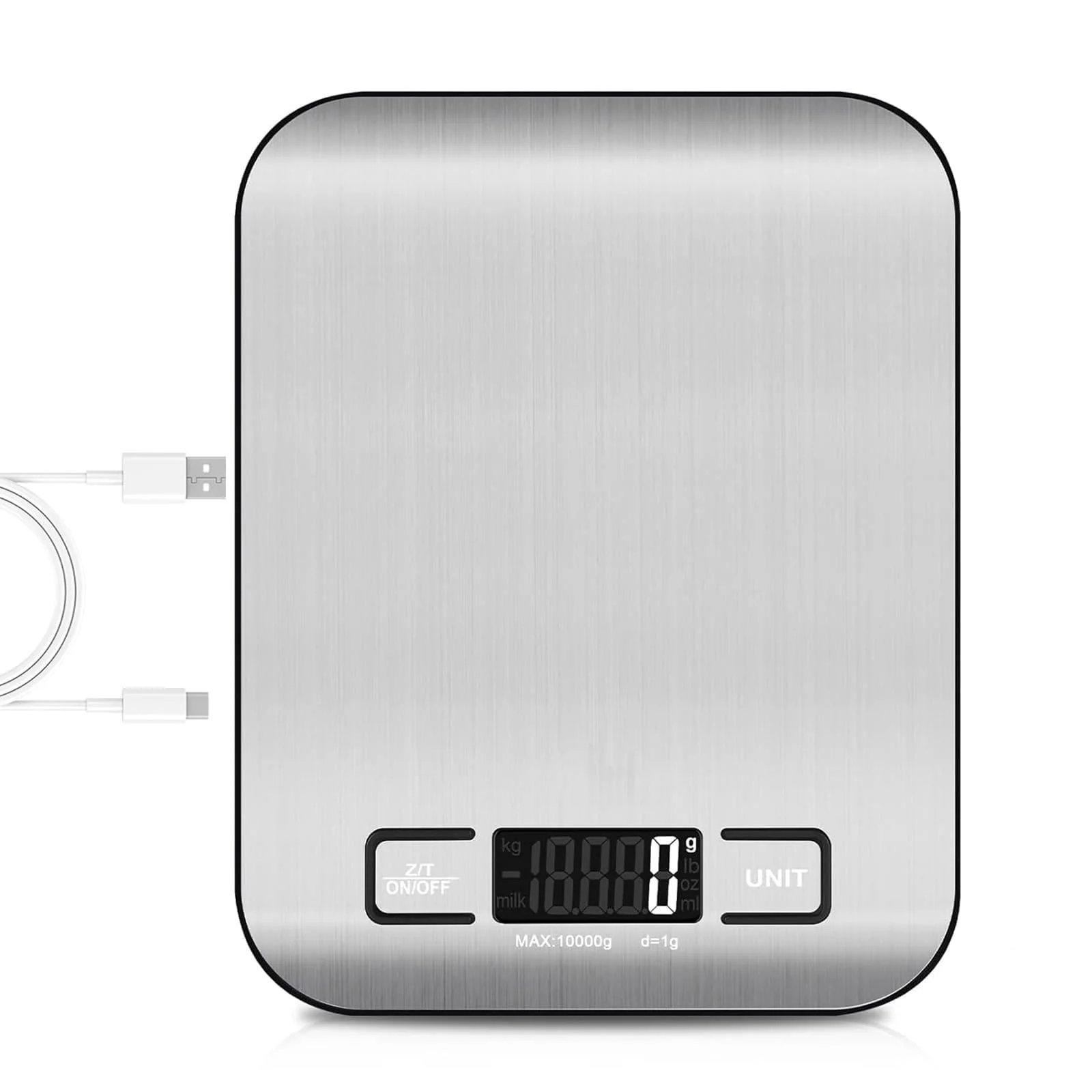 Rechargeable Food Digital Scale, USB C Port with Fast Charging Support Kitchen Scale Multifunction S