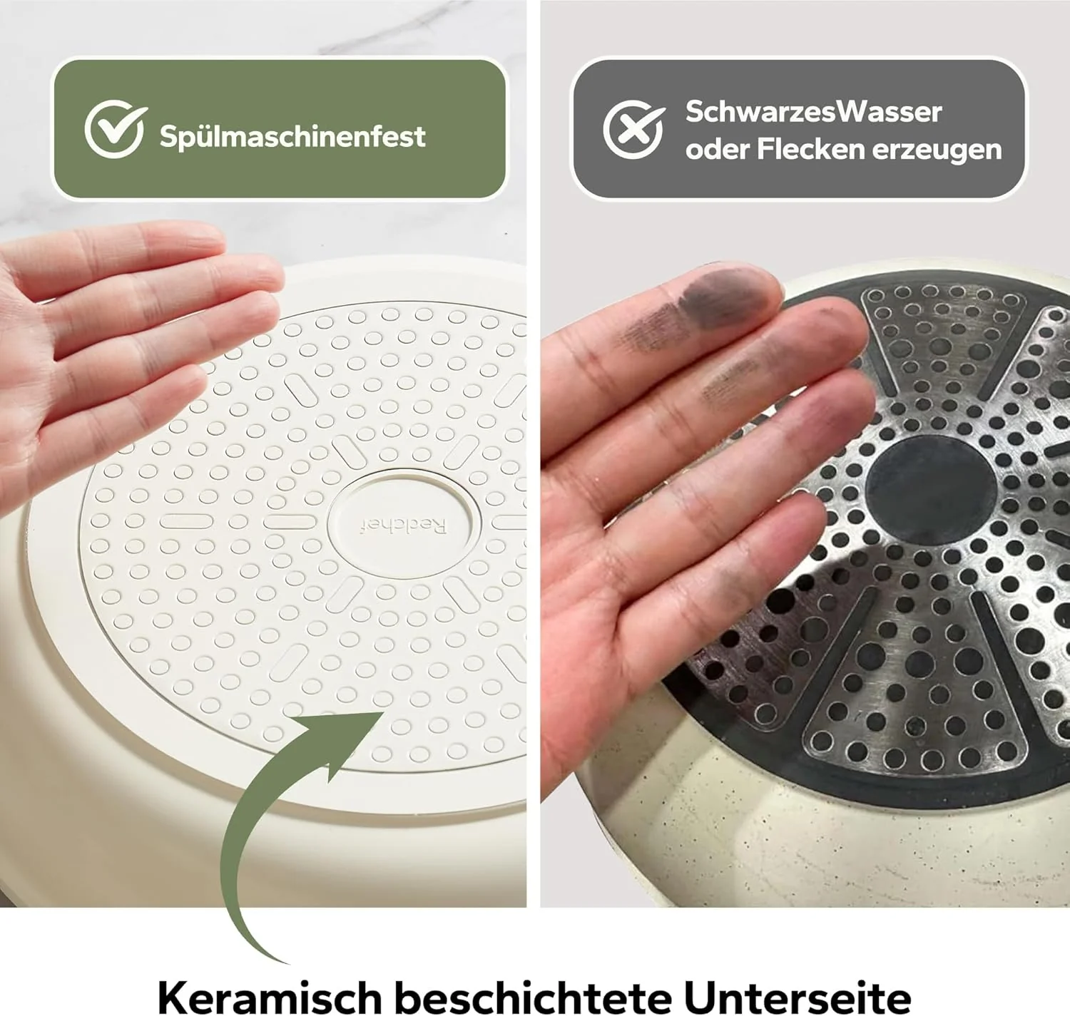 Redchef Bratpfanne 24cm, Keramik Pfanne Antihaft Beschichtet, Omelette Pfanne Induktion, PTFE-frei P - Image 4
