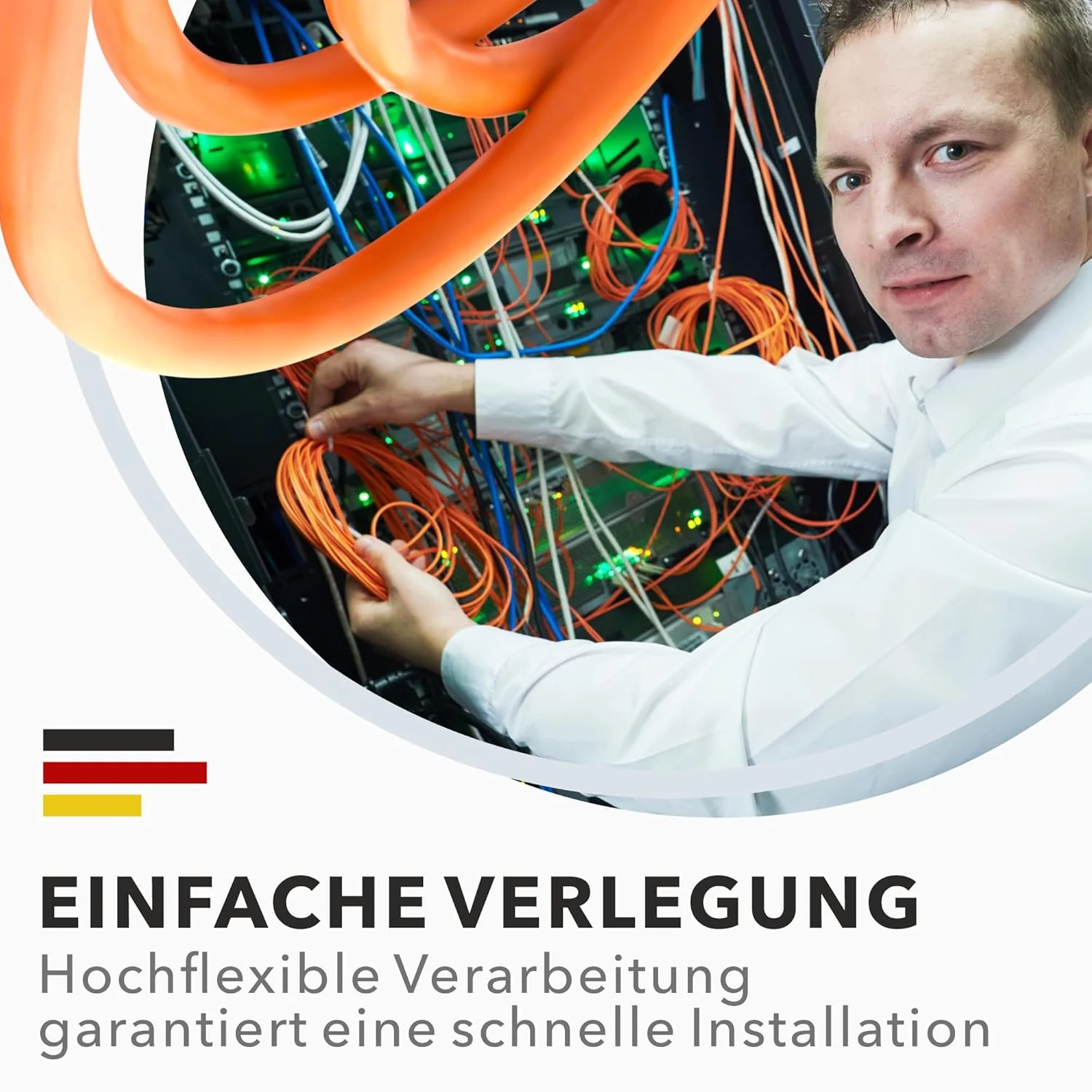 RedStar24 CAT 7 Verlegekabel 30m Netzwerkkabel Datenkabel LAN CAT7 Kabel Kupfer Installationskabel C - Image 4