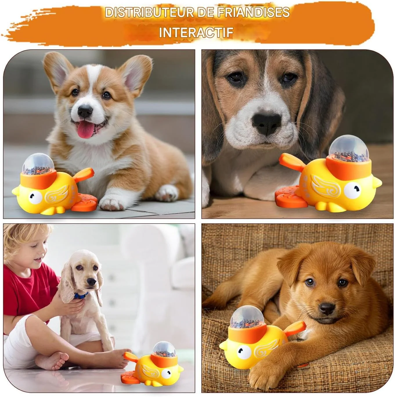 Reflexionsspielzeug für Hunde – Ente Design Futterstation für Welpen – interaktives geistiges Stimul - Image 4