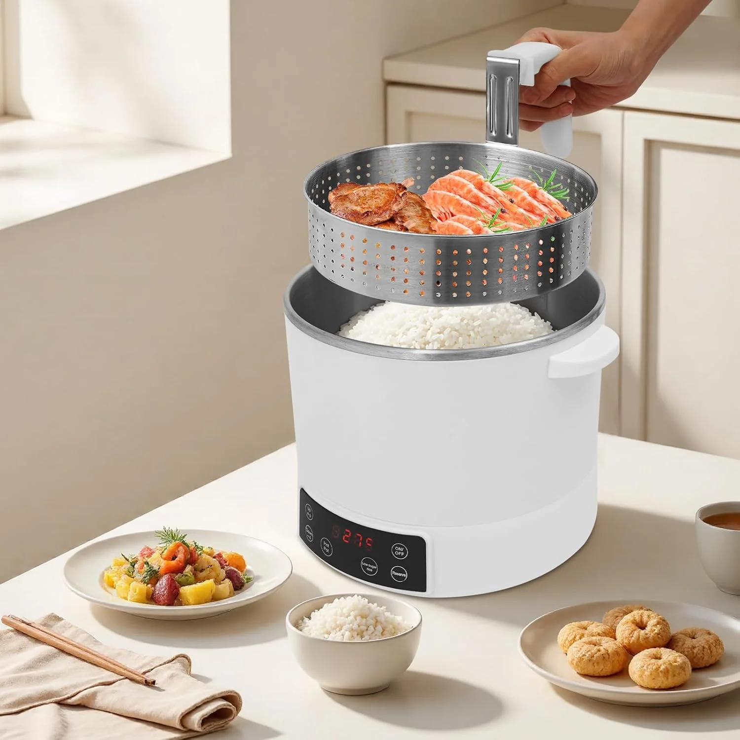 Reiskocher mit niedrigem Zuckergehalt, 1200W Elektrisch Multifunction Rice Cooker, 3L Reiskocher Für - Image 7