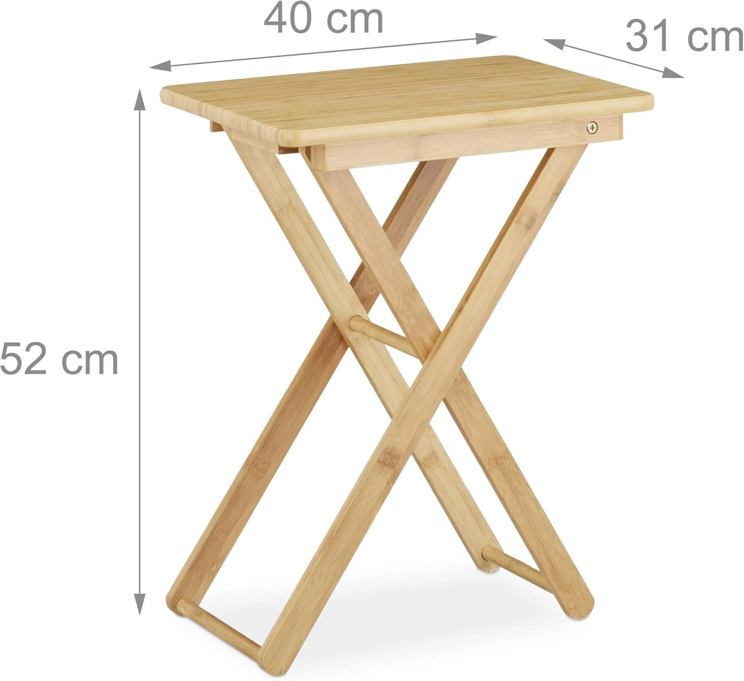 Relaxdays Beistelltisch klappbar, Bambus Holz, Klapptisch klein, rechteckig, HBT: ca. 52 x 40 x 31 c - Image 3