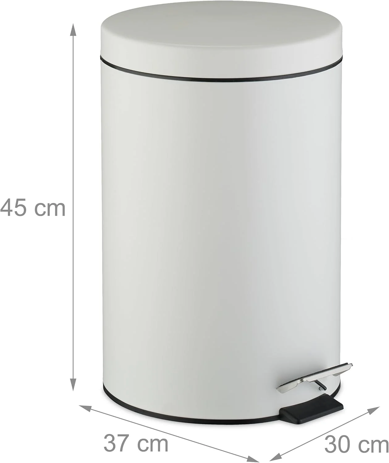 Relaxdays Mülleimer Küche, 20 Liter, mit Deckel, entnehmbarer Inneneimer, Fusspedal, mattes Design, - Image 4