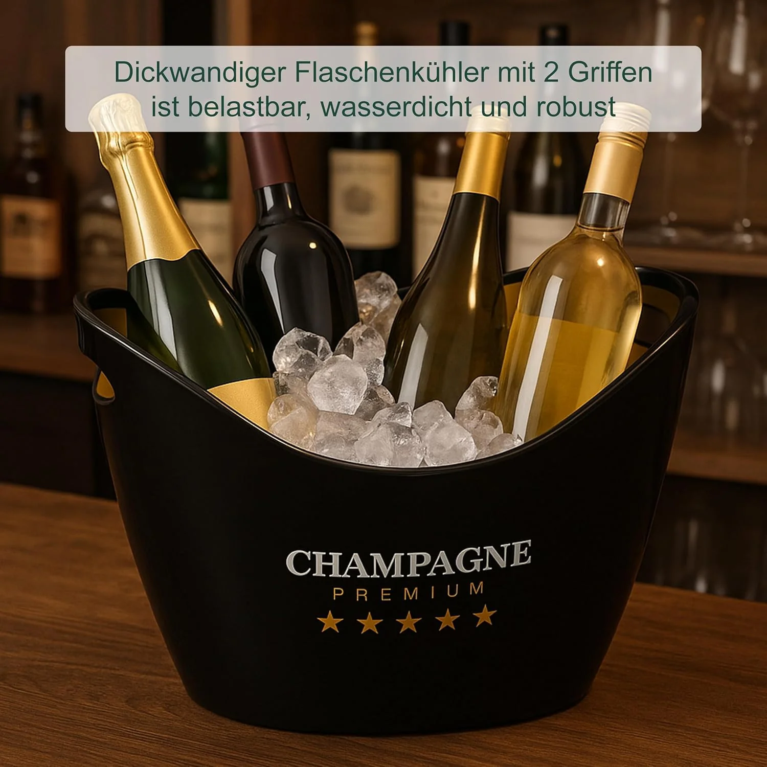 Relaxdays Sektkühler, Flaschenkühler, 8l Volumen, Getränke kühlen, Champagnerkühler HxBxT: 25,5x35x2 - Image 2