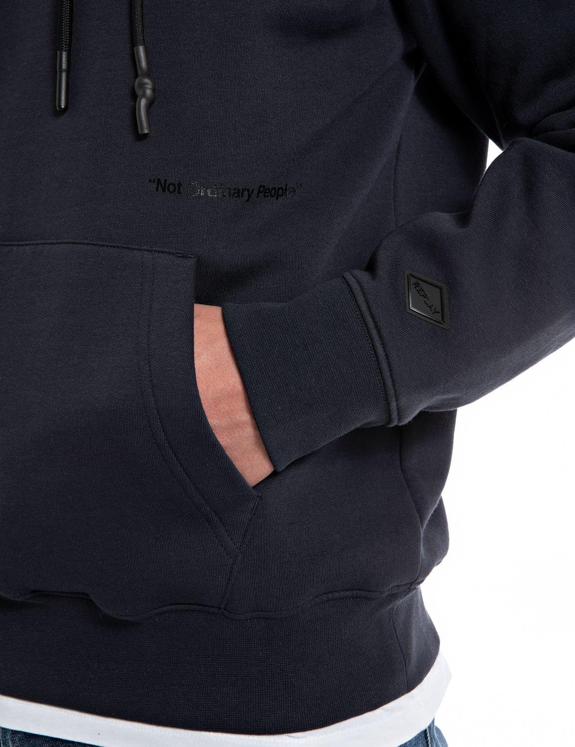 Replay Herren Hoodie mit Kapuze S Deep Navy 715, S Deep Navy 715 - Image 4