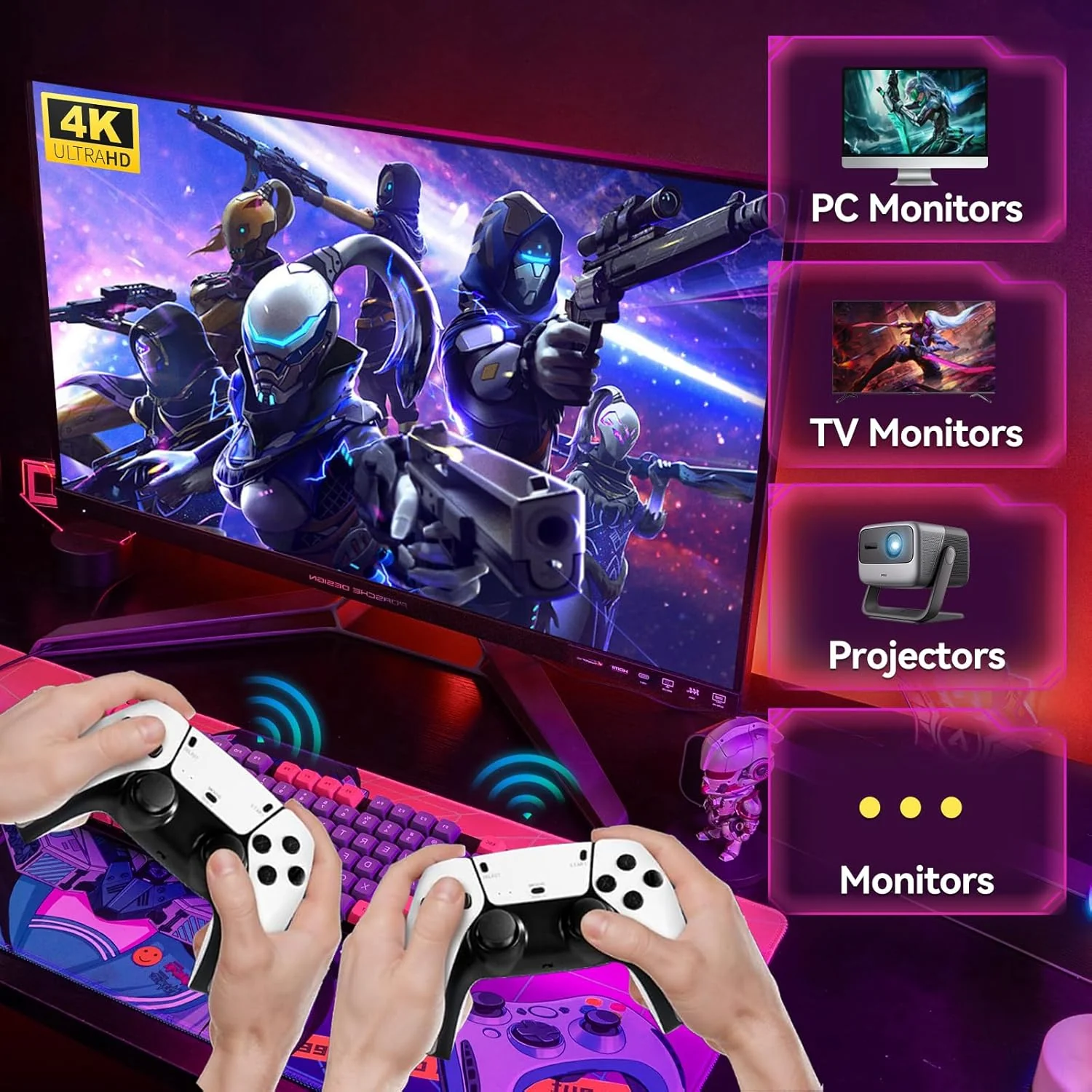 Retro-Spielkonsole 2026, 4K HDMI mit über 40.000 Spielen, 23 Emulatoren, Plug-and-Play, Dual-2,4-GHz - Image 2