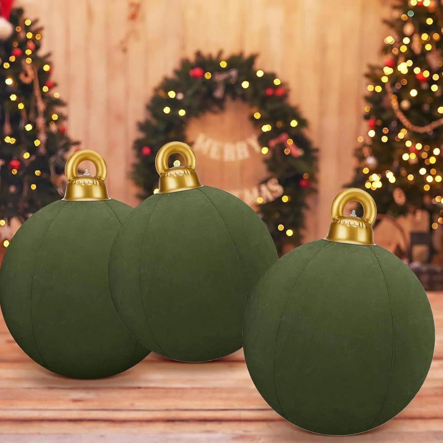 Riesige Aufblasbare Samt-Weihnachtskugeln | 60cm Grosse Aufblasbare Weihnachtskugeln for Christmas H - Image 5