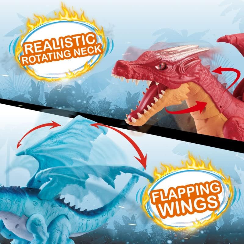 Robo Alive Eisspeiender brüllender Drache Roboterspielzeug, Elektronisches Drachenspielzeug, (Blauer - Image 5