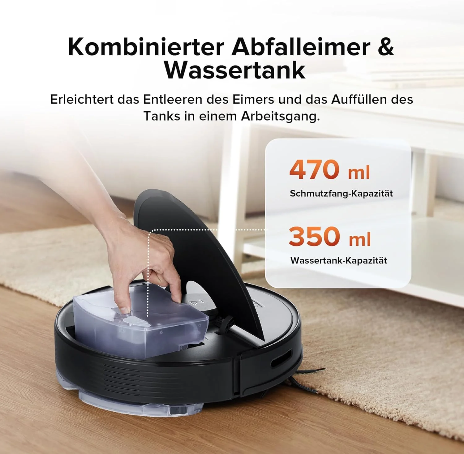 roborock Q7 Max Saugroboter mit Vollgummibürste, 4200Pa Saugkraft, Staubsauger Wischroboter PreciSen - Image 5