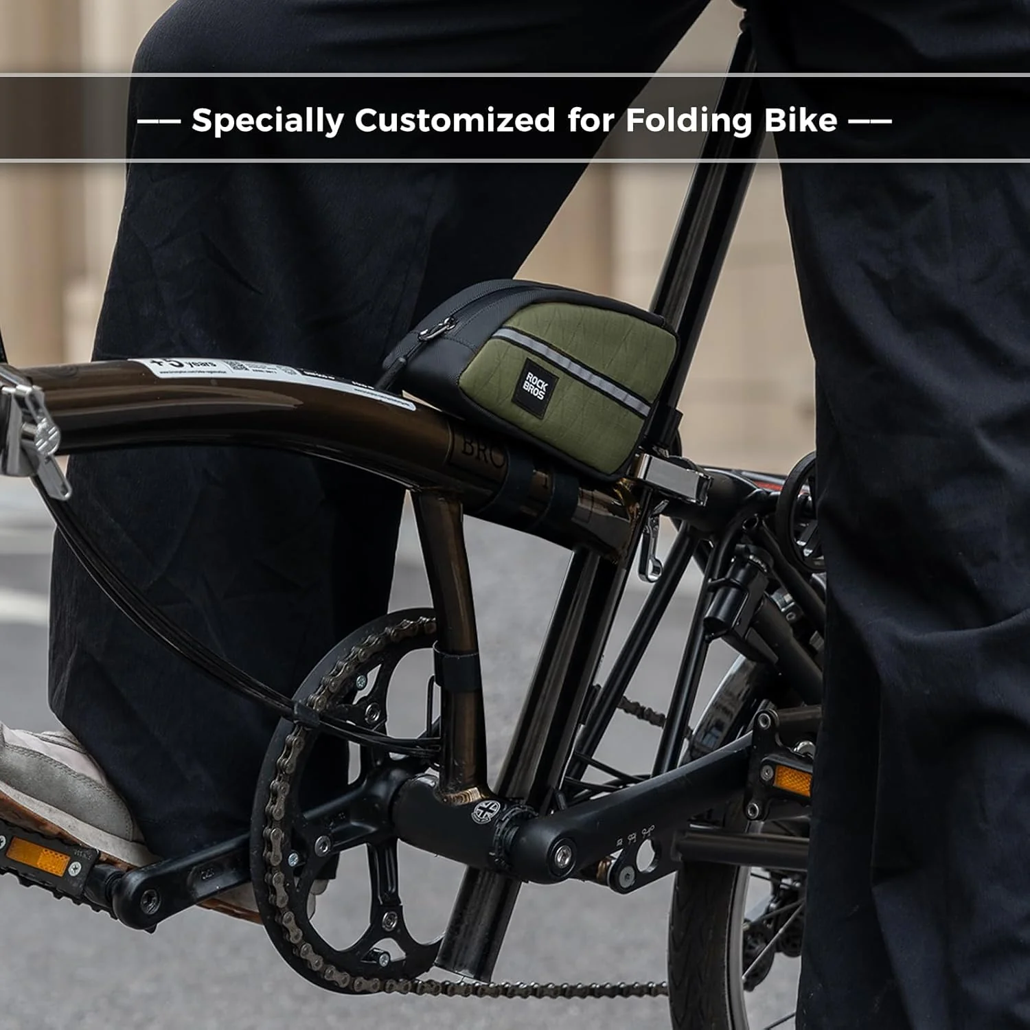 ROCKBROS Fahrrad Oberrohrtasche Rahmentasche Leicht für Klapprad Falträder, 0,8L Fahrrad Vorderrohr - Image 6