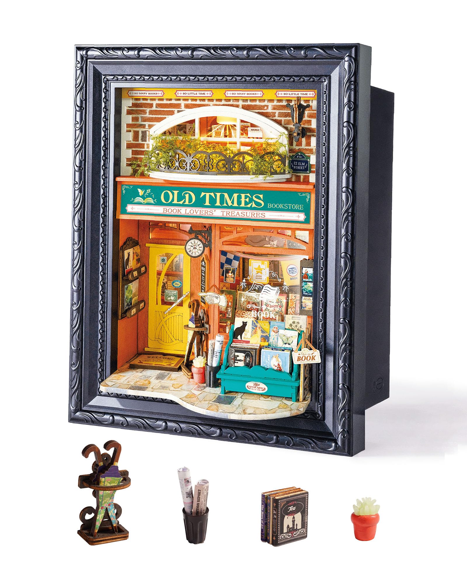 Rolife DIY Miniatur Haus für Erwachsene Wandhängbares Miniatur Puppenhaus mit LED Lichtern Wohnkultu