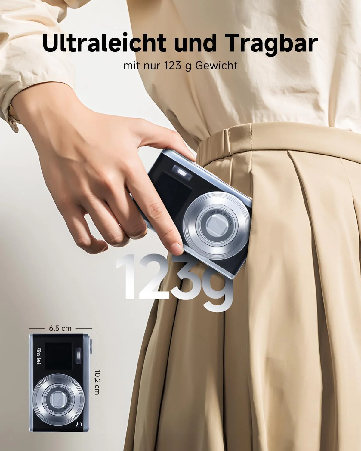 Rollei Compactline 10X - 20 MP - 10x optischer Zoom; Selfie Display; Erleben Sie Perfektion in jedem - Image 8