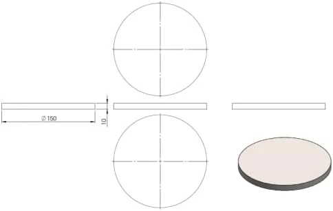 Ronde ø 150mm, Stärke 10mm, einseitig geschliffen, gelasert, mit Längsschliff - Image 2