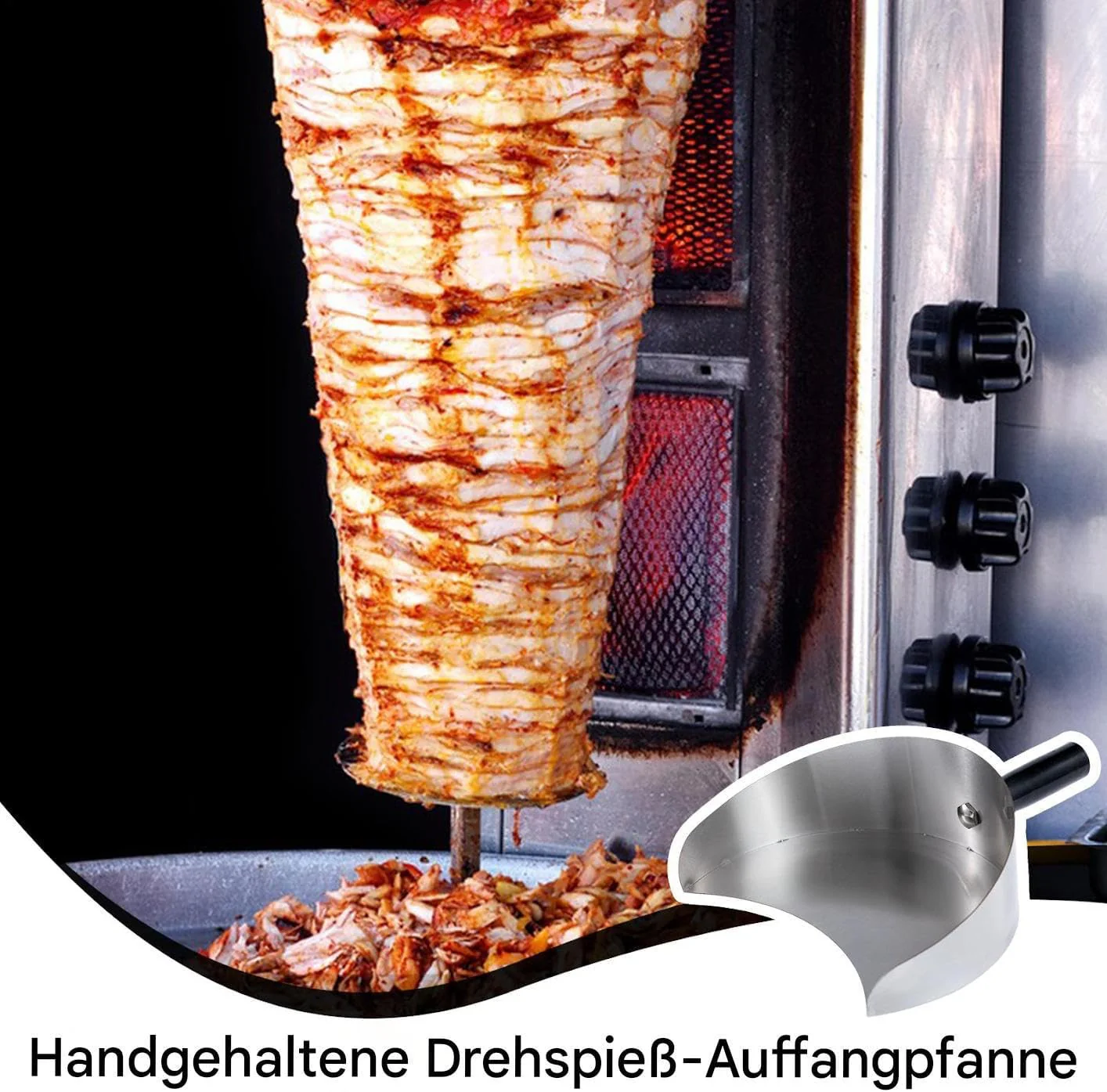 Rotisserie Fleischfänger,Handheld Rotisserie Catcher,Praktische Dönerschaufel,Fleischfänger Aus Edel - Image 2