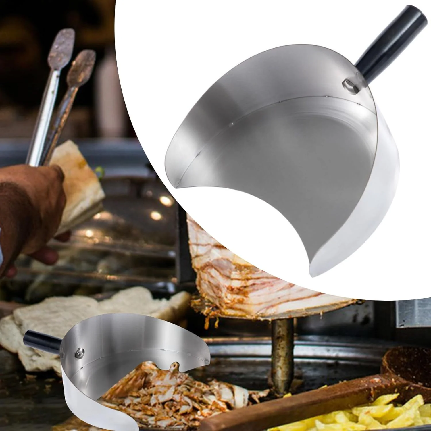 Rotisserie Fleischfänger,Handheld Rotisserie Catcher,Praktische Dönerschaufel,Fleischfänger Aus Edel - Image 4