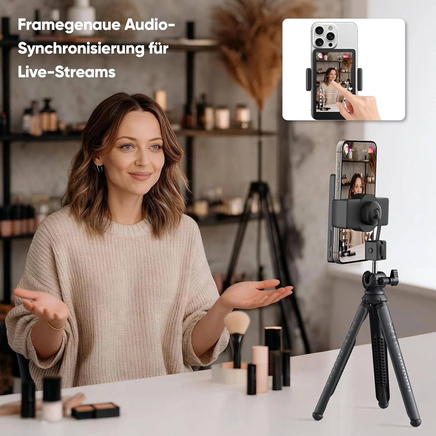 ROTTOGOON Handy Selfie Monitor, Magnetisches Selfie Touchscreen Monitor, Geeignet für Selfies, Vlog- - Image 5