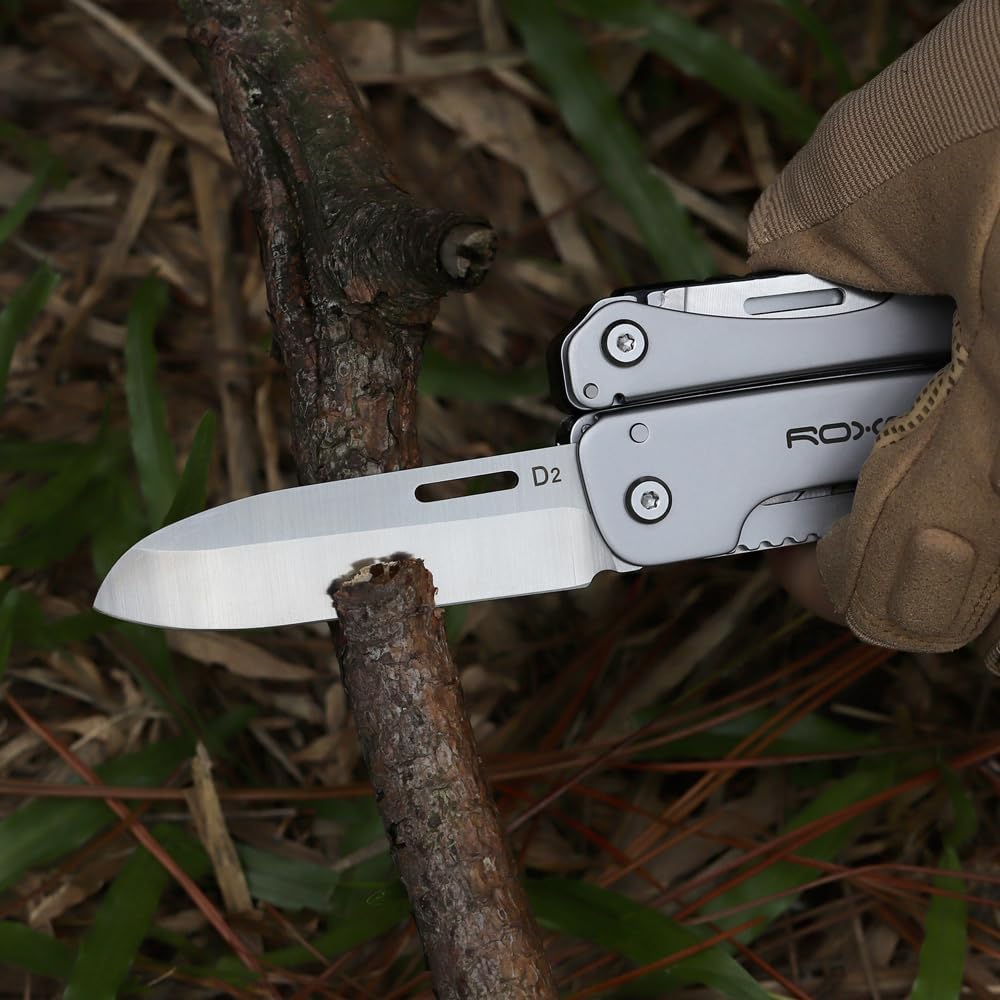 ROXON S803E Elite - Update D2 Messer Multitool Zange mit 20 Funktionen Survival EDC Tool mit Flint R - Image 8