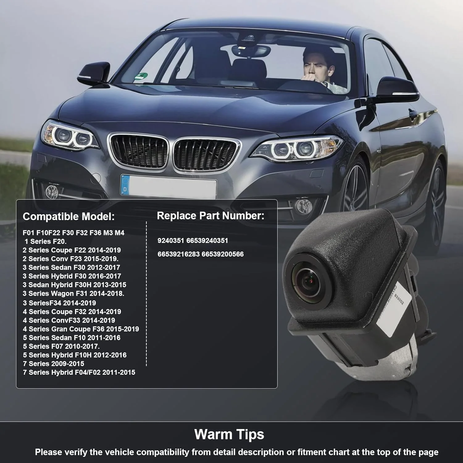 Rückfahrkamera AHD 1080P für 1er für F01 F10 F22 F30 F32 F36 M3 M4, für 3er Limousine F30H und für 7 - Image 4
