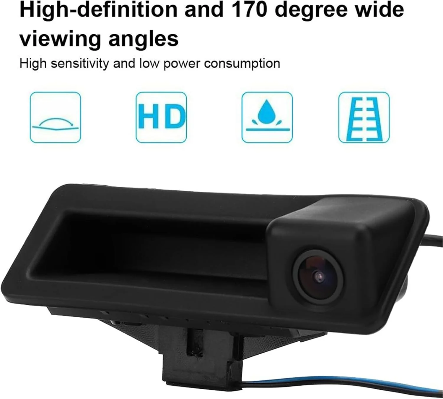 Rückfahrkamera DC12V IP66 Mini Auto-Kofferraum Griff Rückansicht 170 Grad Rückfahrkamera Fit for 3er - Image 4